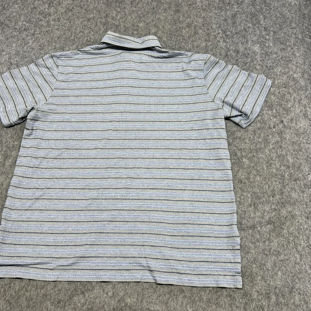 Polo Ralph Lauren‎ Polo Shirt Mens XL Blue Stripe Pima Cotton Pocket Casual Peru